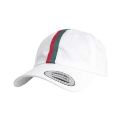 Flexfit Stripe Dad Hat Keps White/Fire Red/Green